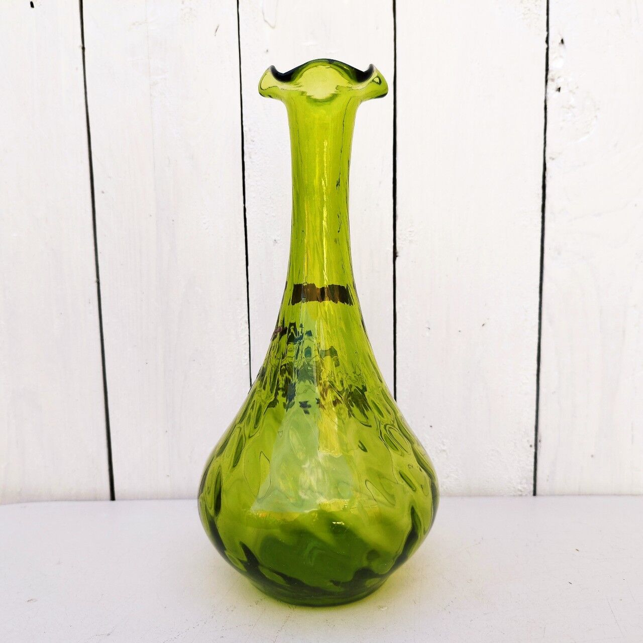 Vase soliflore fleurs émaillées vintage