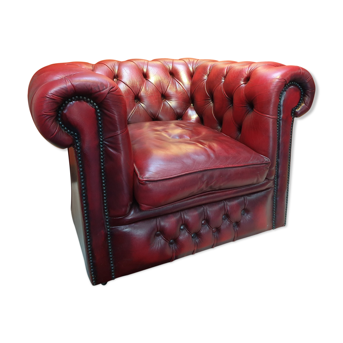 Classic oxblood red Chesterfield chair