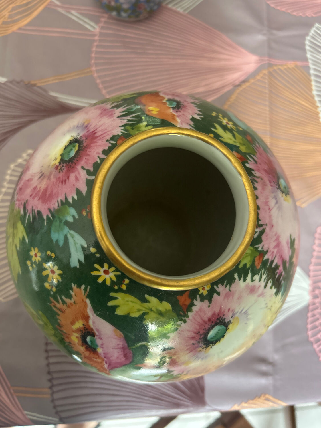 Hand-painted ball vase signed F.Poujol Limoges