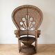 Vintage Emmanuelle armchair in woven rattan from the 1970s.