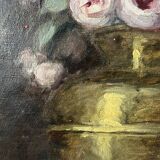 HST painting "Composition with roses" 19th/20th century with frame