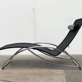 Vintage chaise longue model S 828 in tubular steel by Torben Skov for Thonet, 1980s.