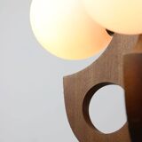 Lustre Mid-Century Scandinave en Chrome et Opaline, 1960s