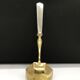 Art deco sauce with silver metal and brass