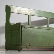 Antique painted pine bank safe – Central Europe, around 1900