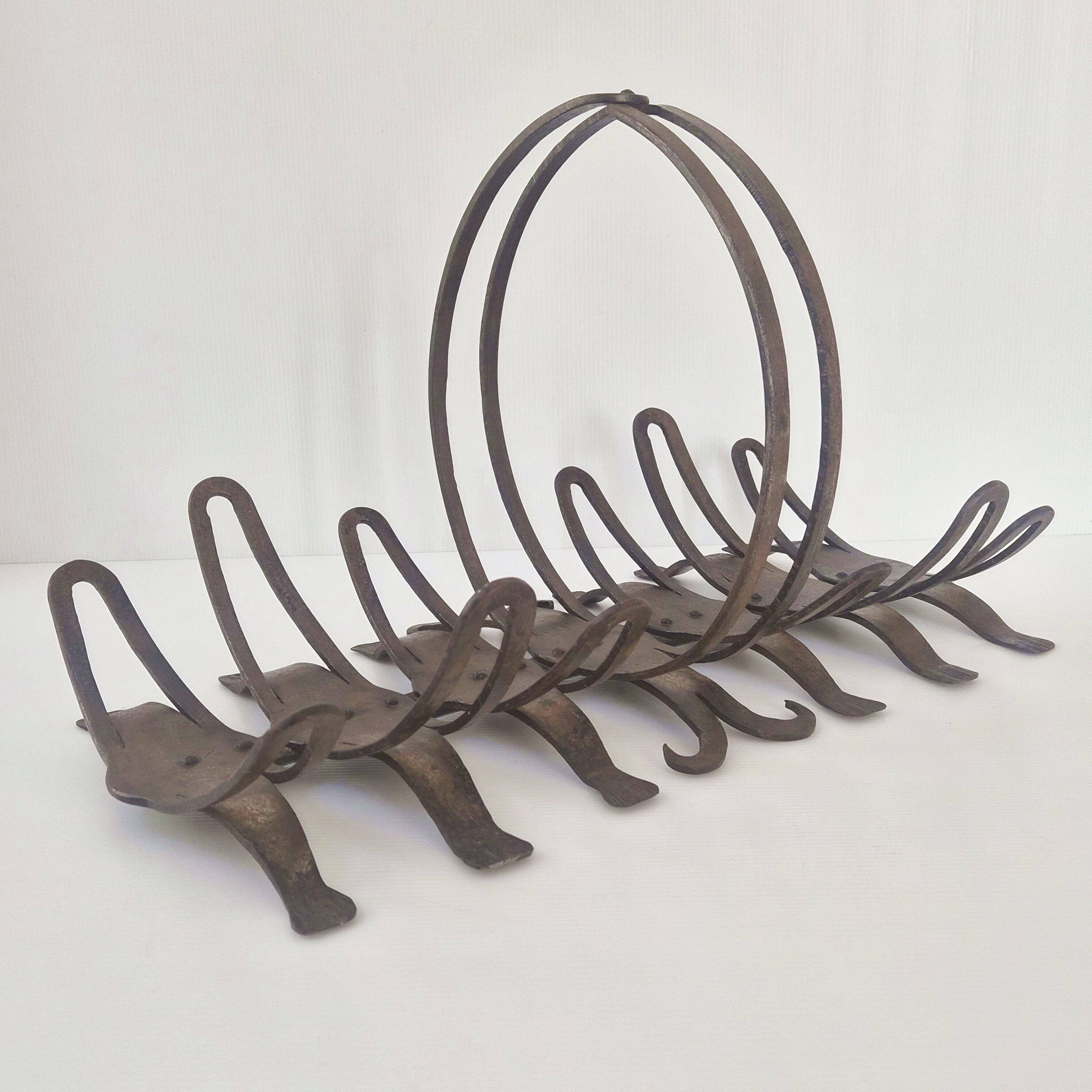 Vintage 1970s modernist log holder