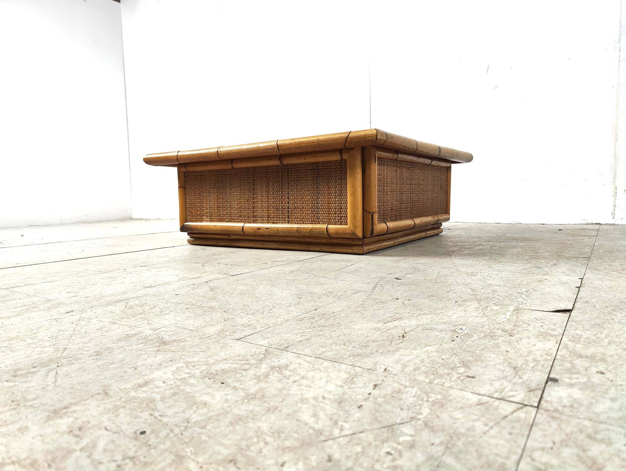 Bamboo coffee table by Dal Vera, 1970s