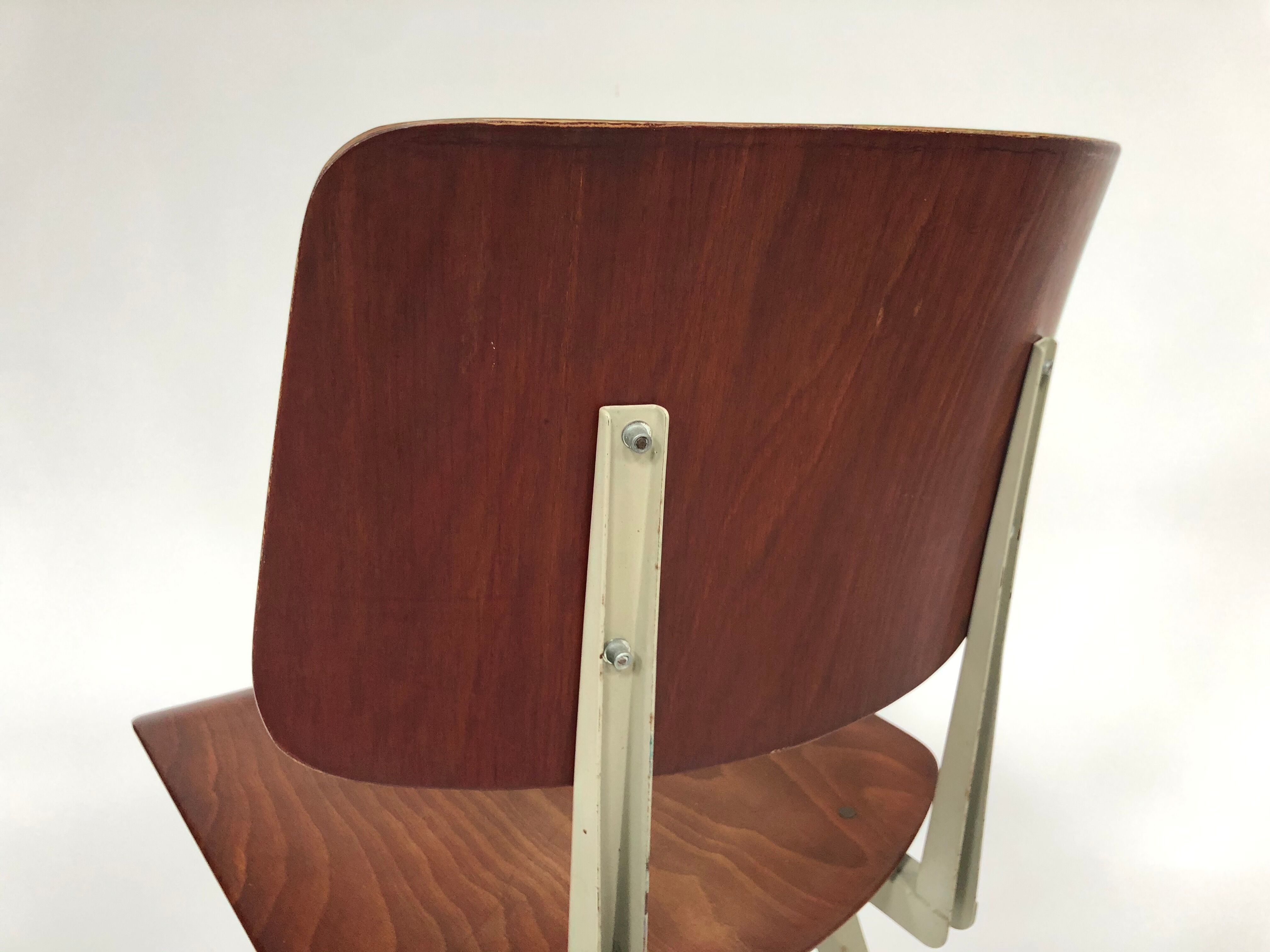 Lot of 4 vintage school chairs Galvanitas S16 Netherlands