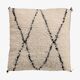 Moroccan cushion in black and white wool 55x55cm