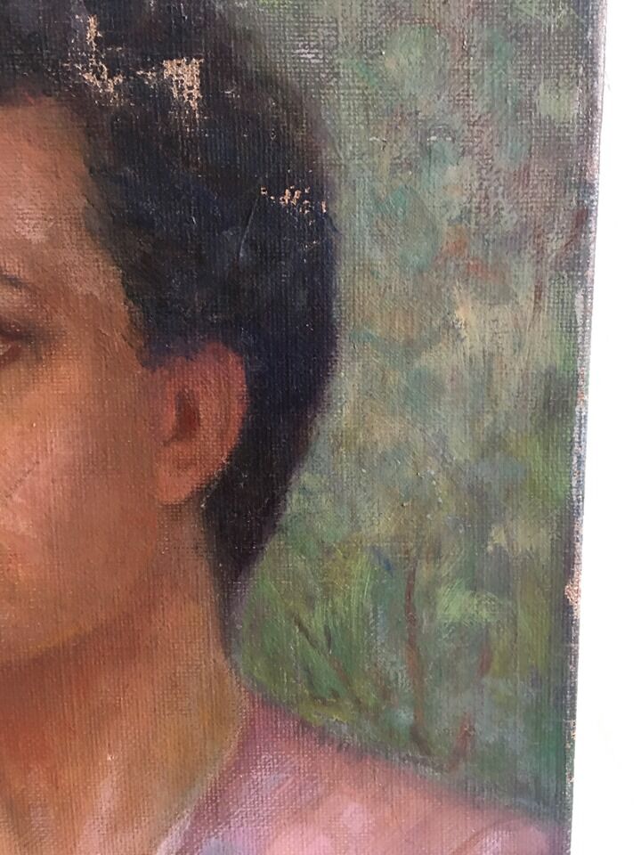 Portrait ancient oil on canvas