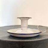 Metal candle holder enamelled cellar rat