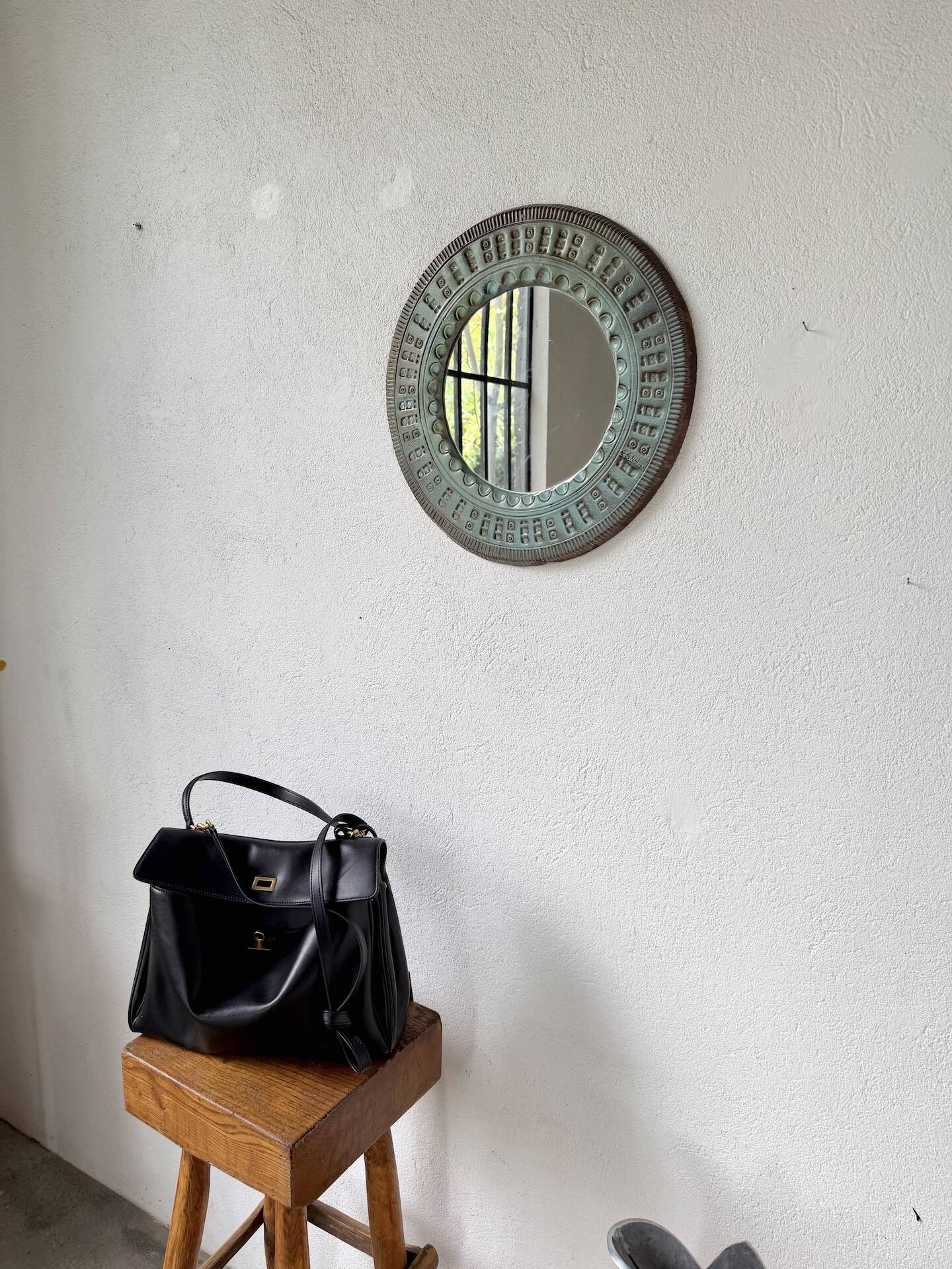 Art mirror Italy in ceramic from the 90s.