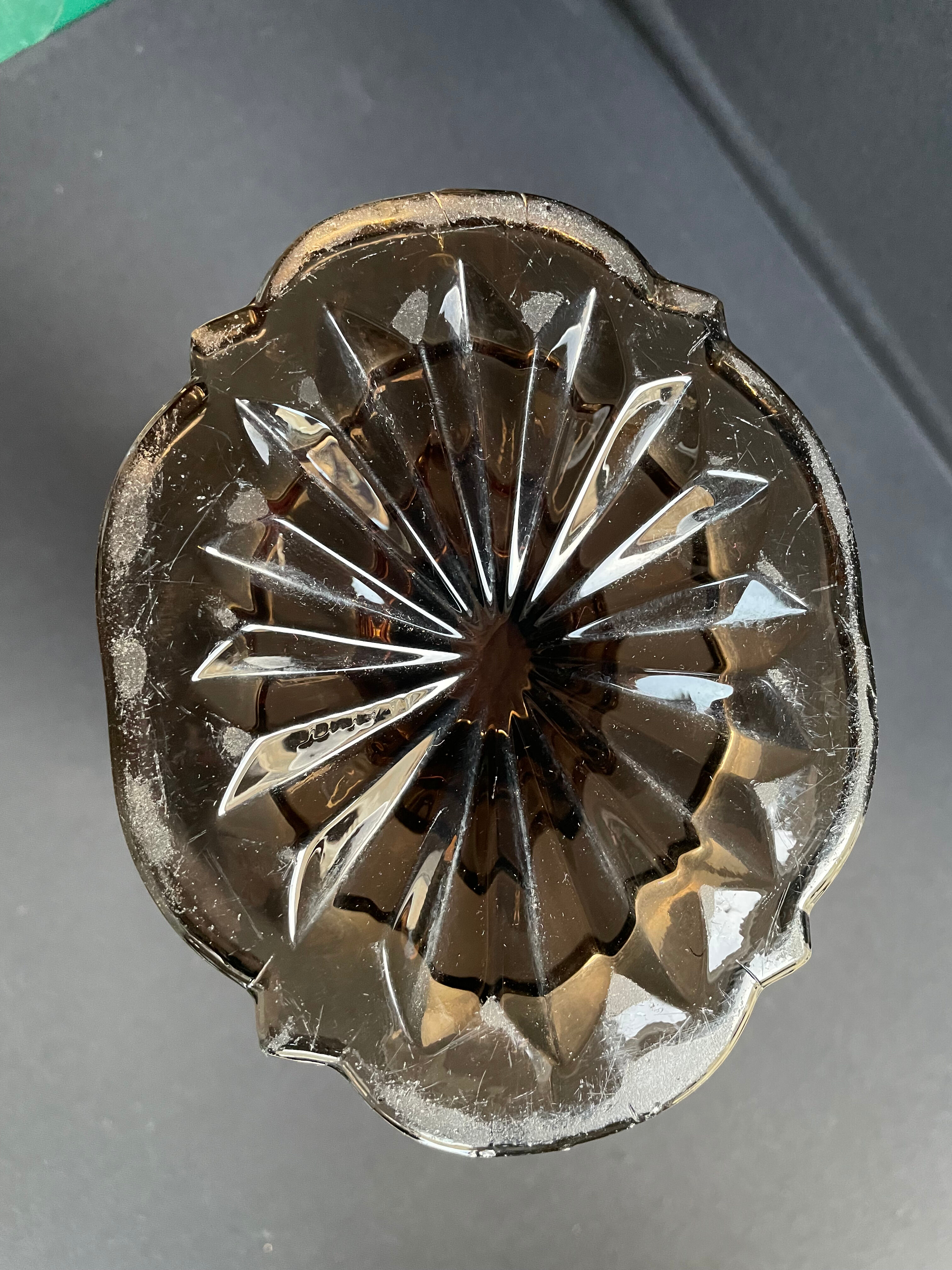 Art Deco smoked glass vase