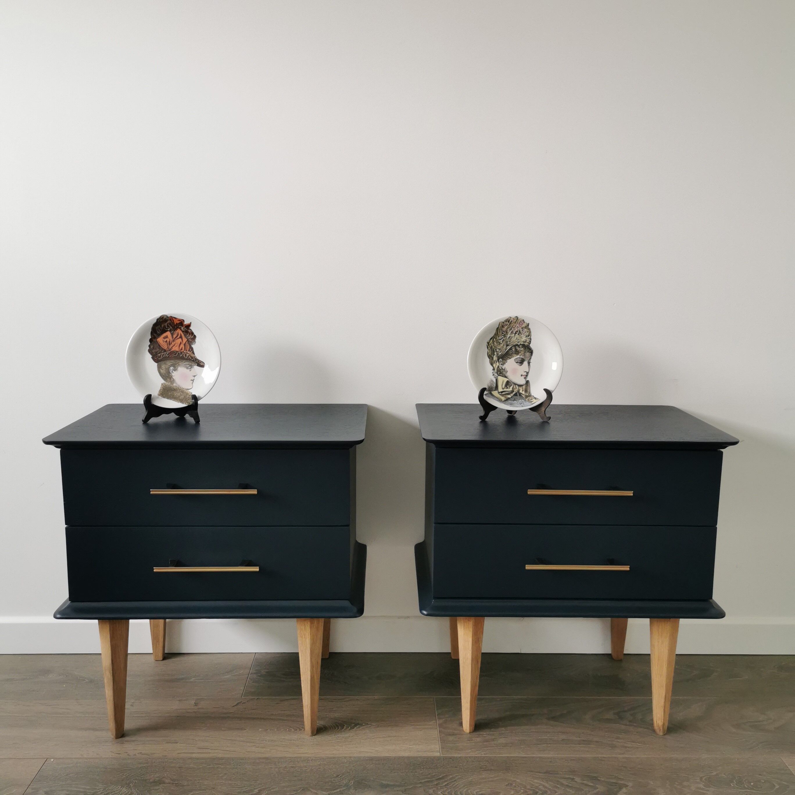 Vintage bedside table pair