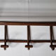 Portemanteau mural en bois courbé ancien 1900, 5 patères et un porte chapeau