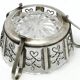 Postmodernist sugar bowl, silver-plated brass, HEFRA, Poland, 1970s