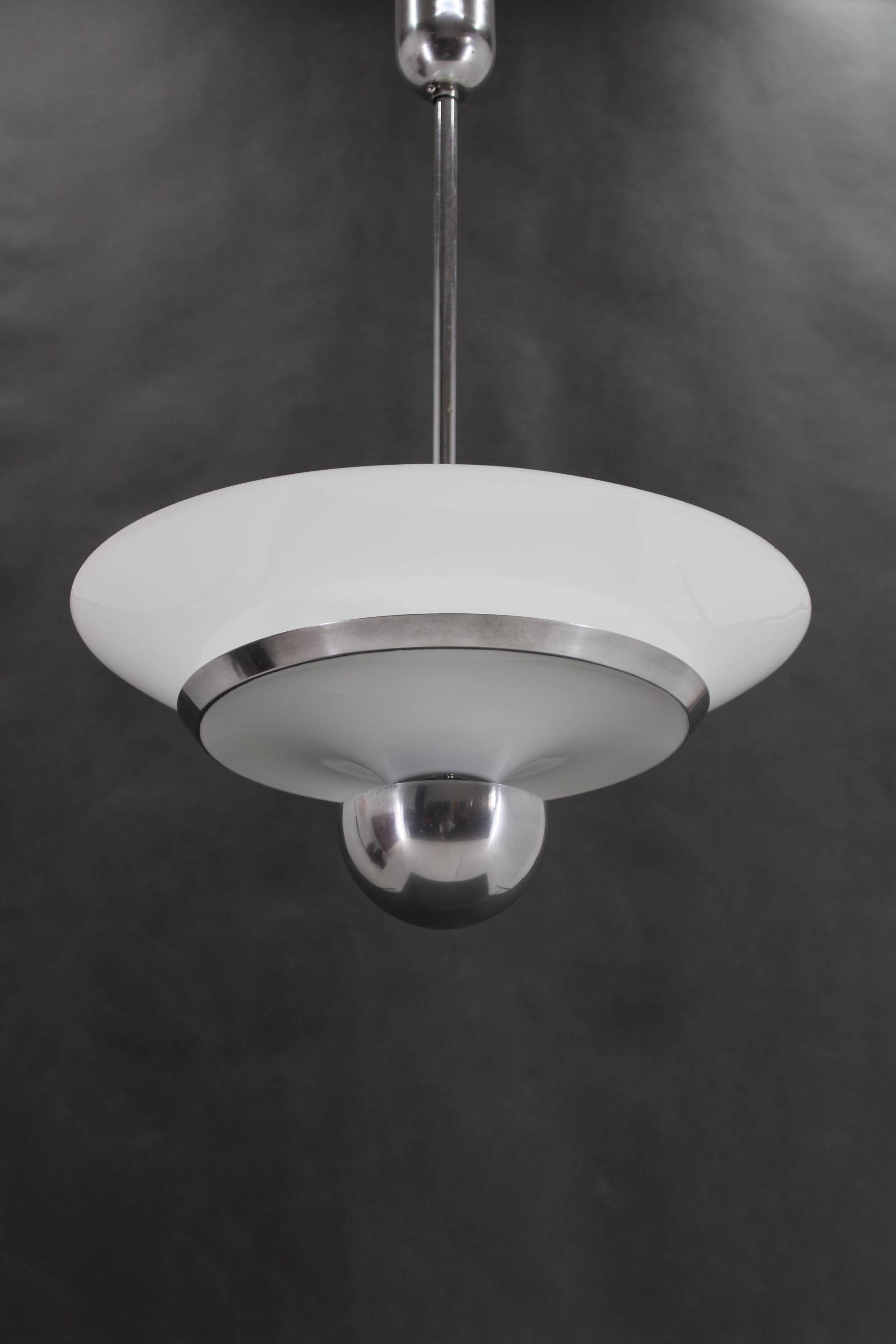 1930s Bauhaus Pendant Lamp , Restored