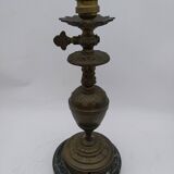 Pied de lampe en bronze / laiton, fin XIXème