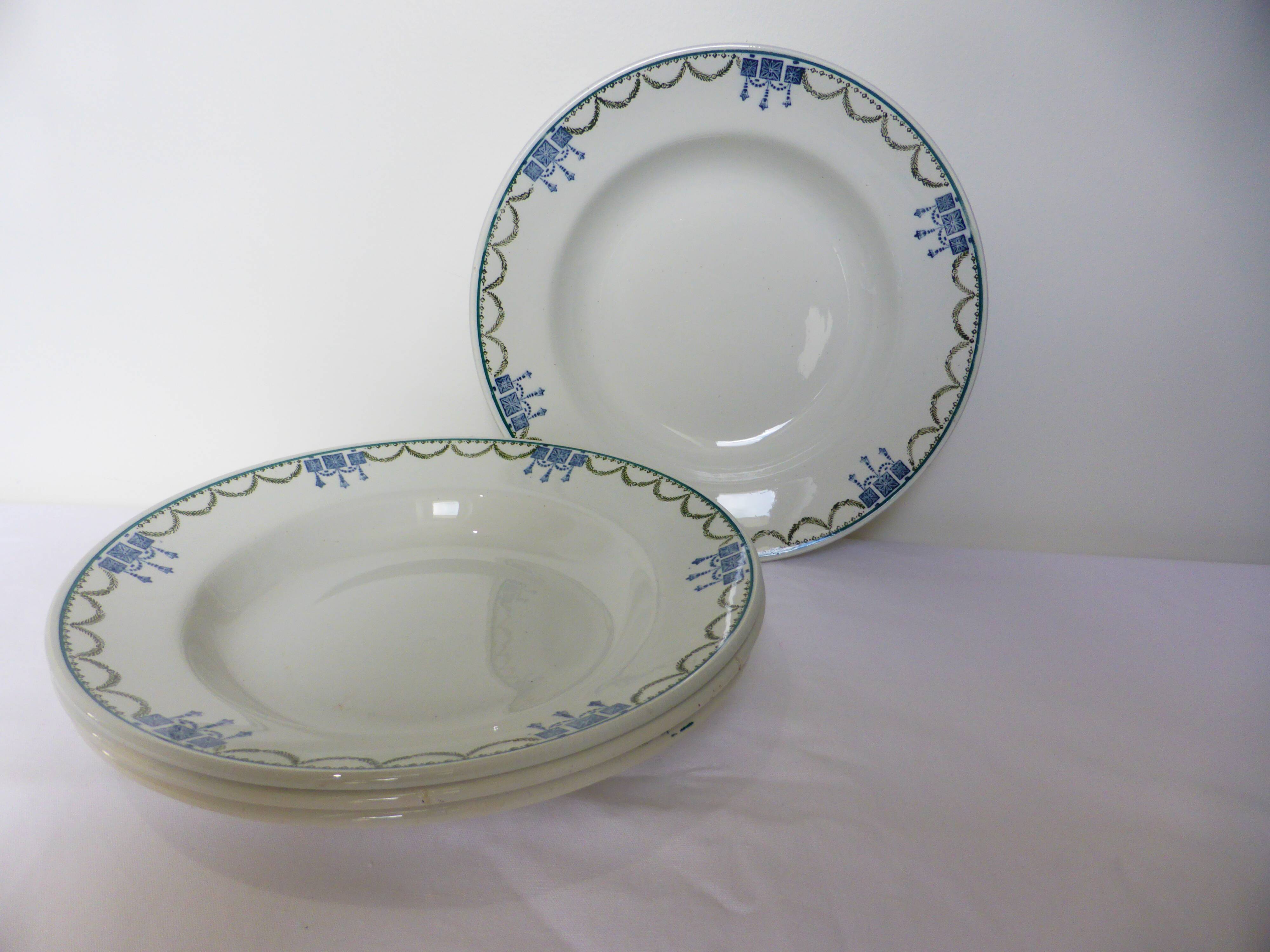 4 vintage deep plates from St Amand 220628