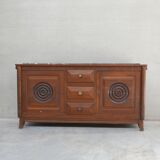 Dudouyt Style French Art Deco Oak and Marble Sideboard