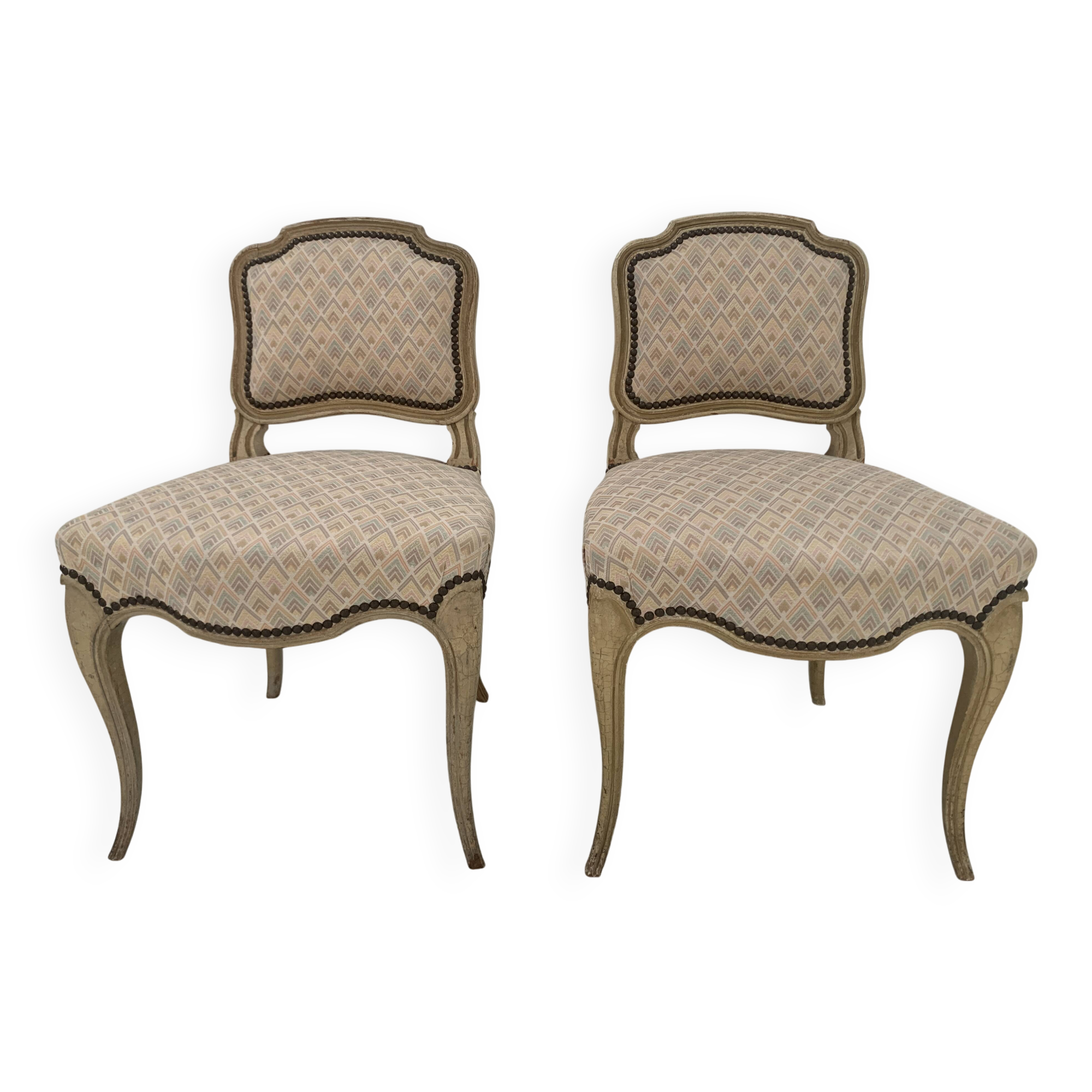 Pair of Louis XV style lounge chairs / 20th century