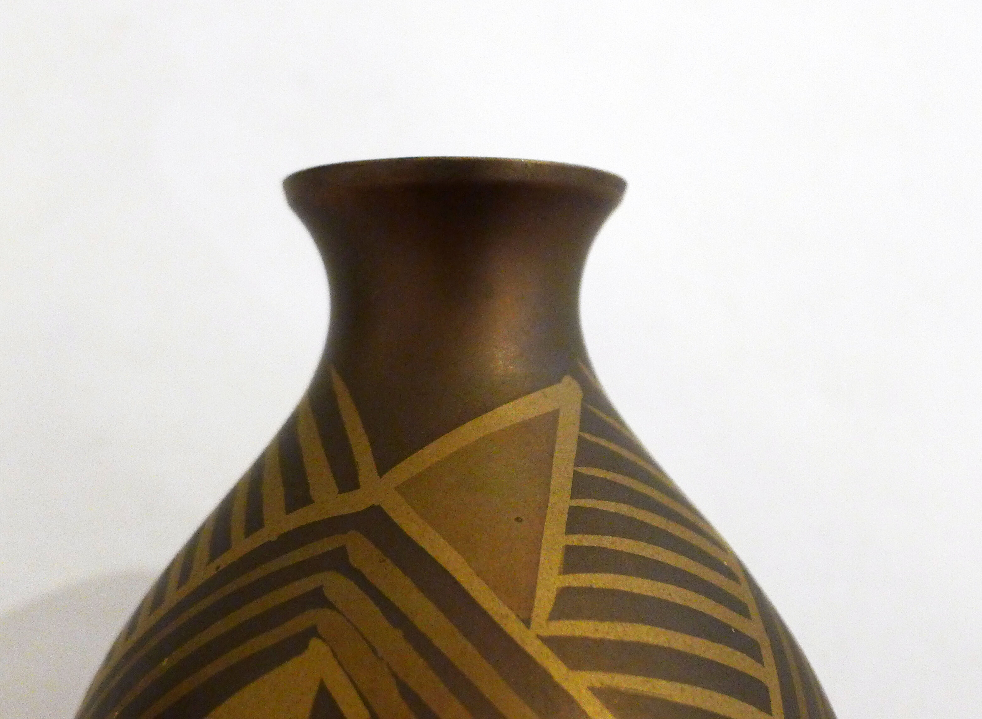 Small art deco copperware vase