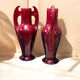 Clément Massier -  Paire de grands vases - Art nouveau - Rouges