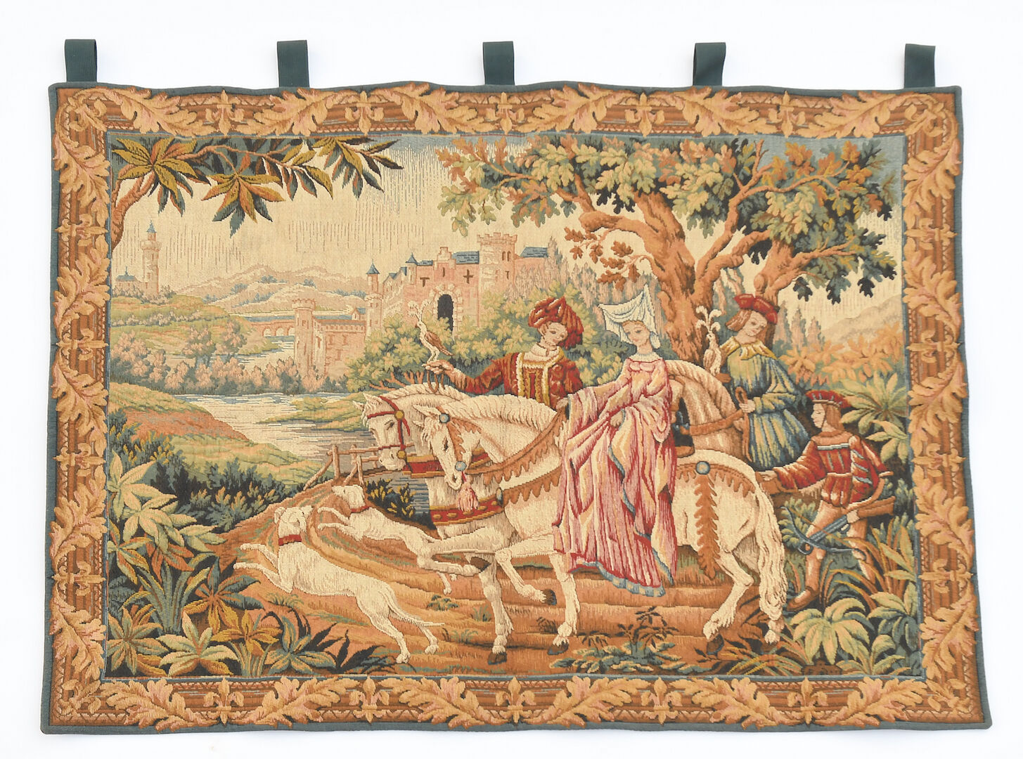 Wall tapestry depicting medieval scene