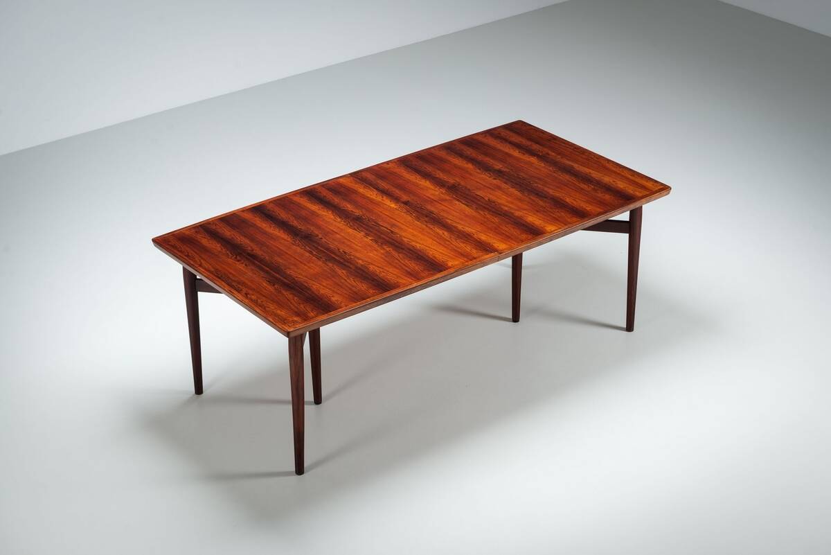 Arne Vodder model 201 large dining table in rosewood Sibast Denmark 1960