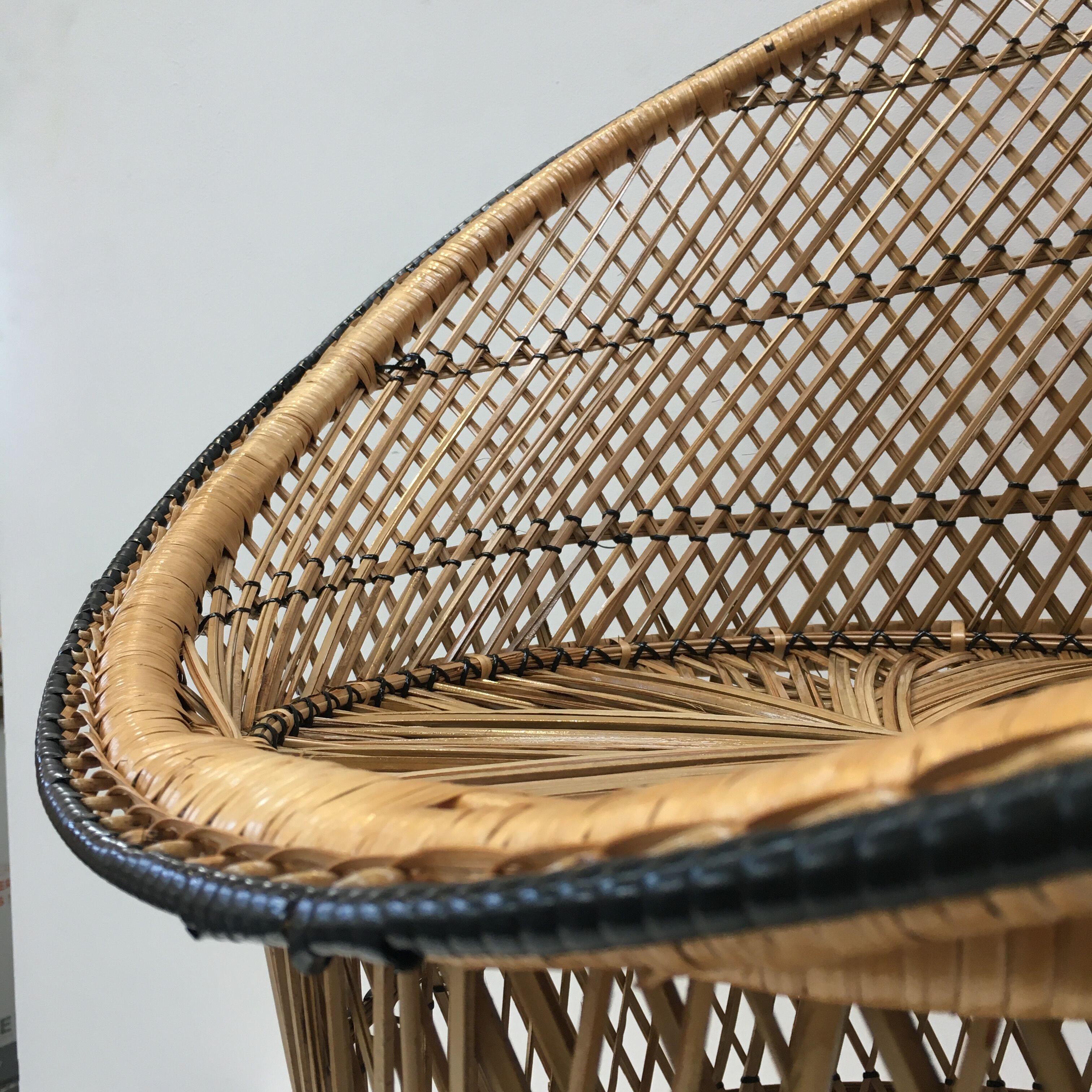 Emmanuelle armchair in rattan and braided buri