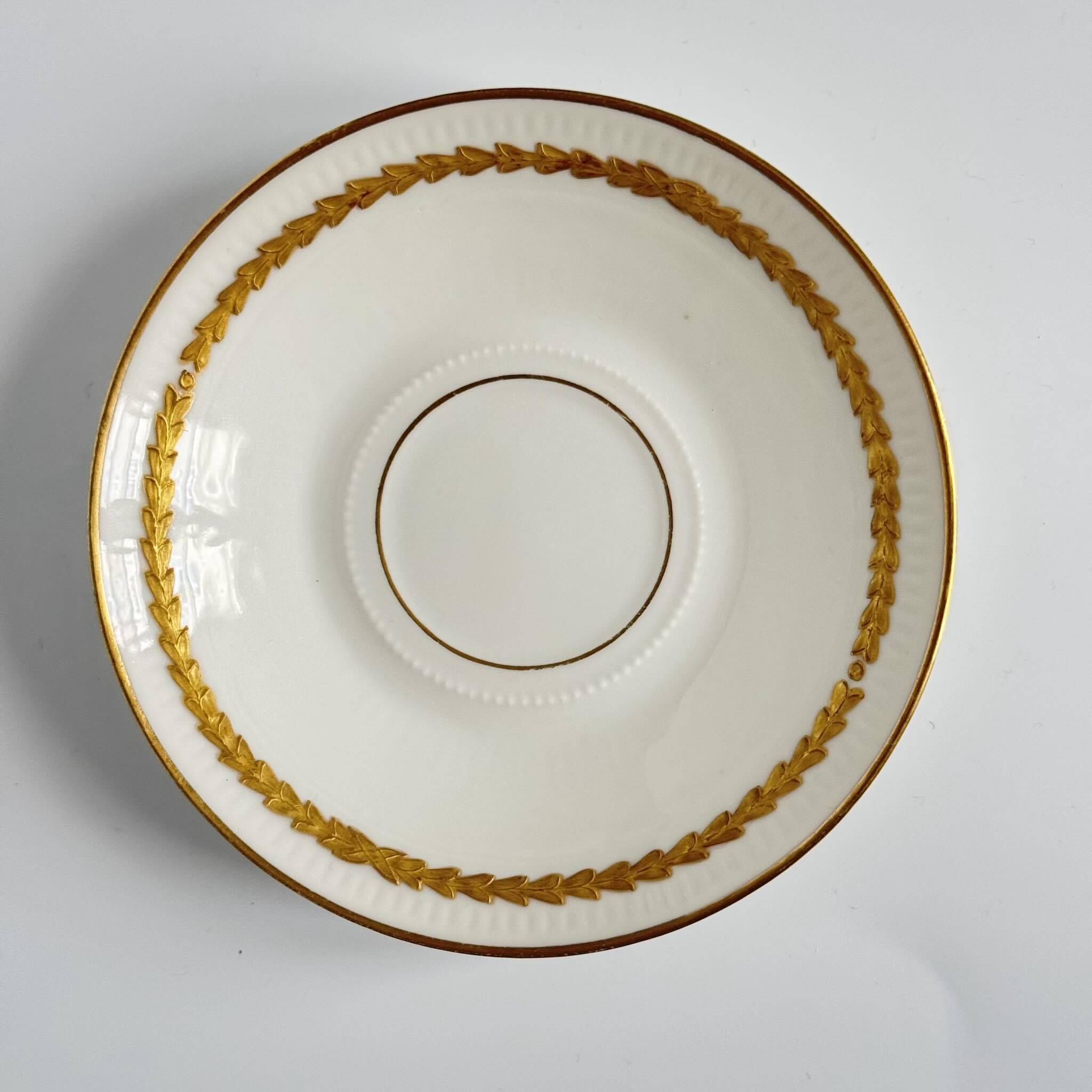 Limoges Porcelain Cup and Saucer | Golden Eagle Handle