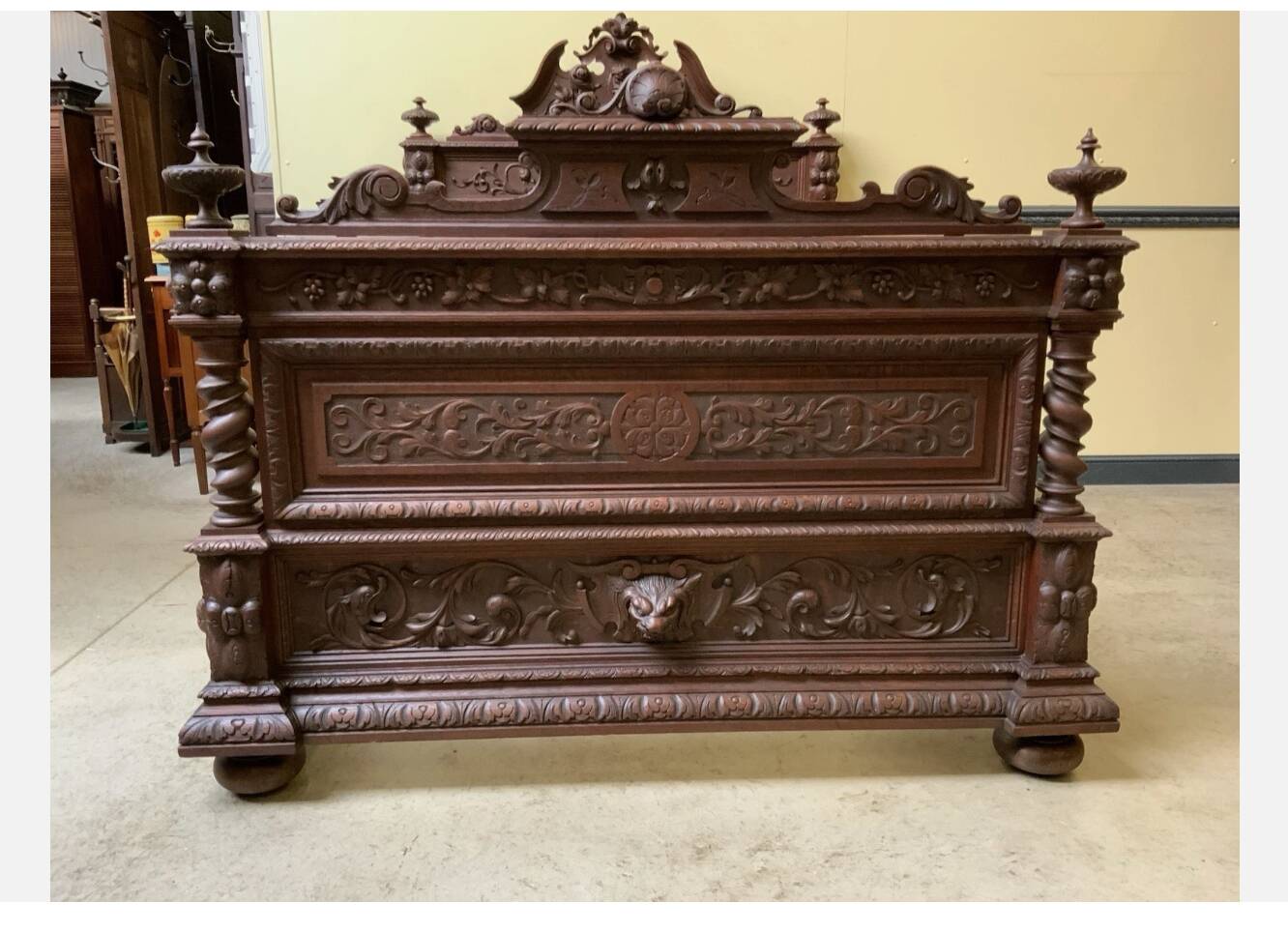 Antique monumental Neo-Renaissance bed