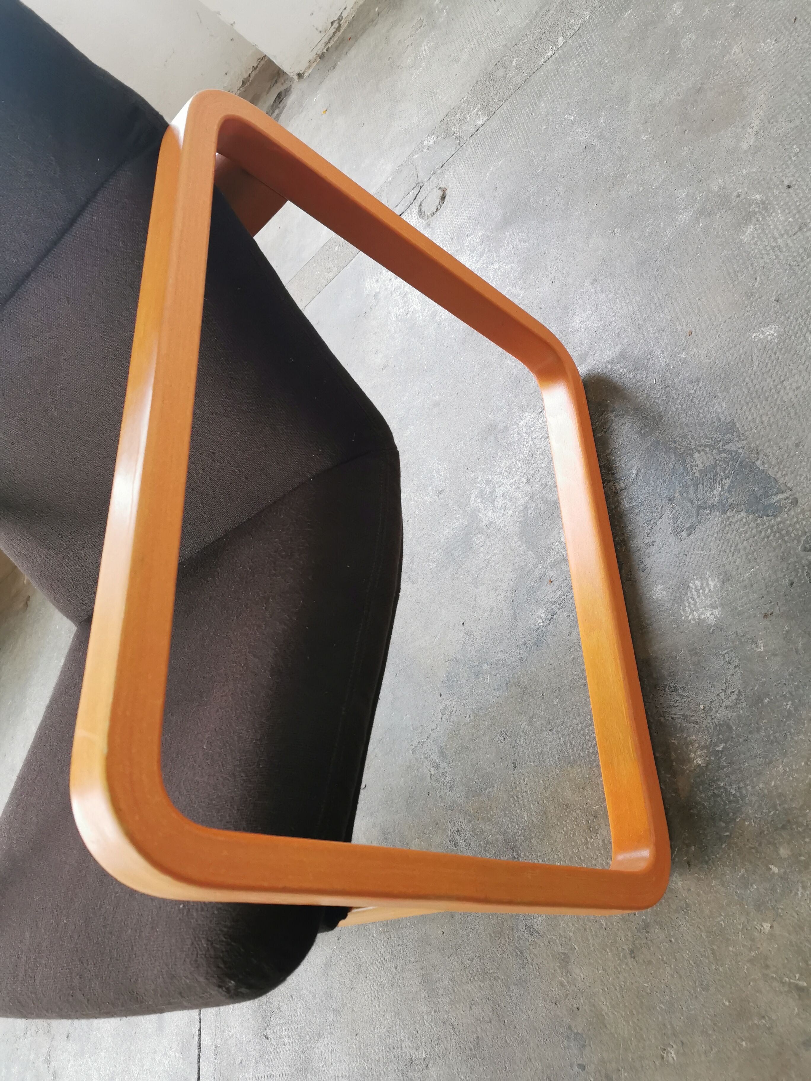 Curved wood armchair Wilkhahn 1980