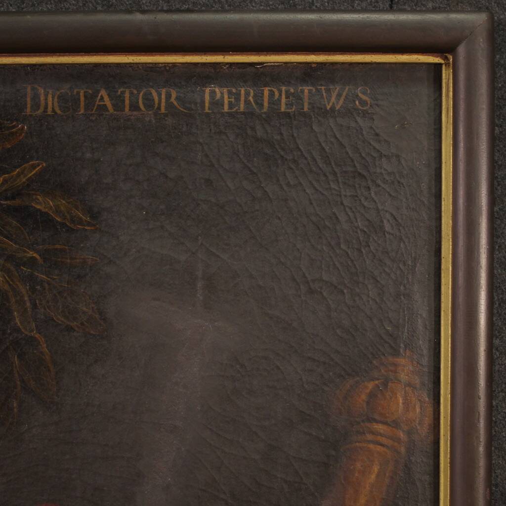 Rare Italian painting portrait of Julius Caesar from the 17th century