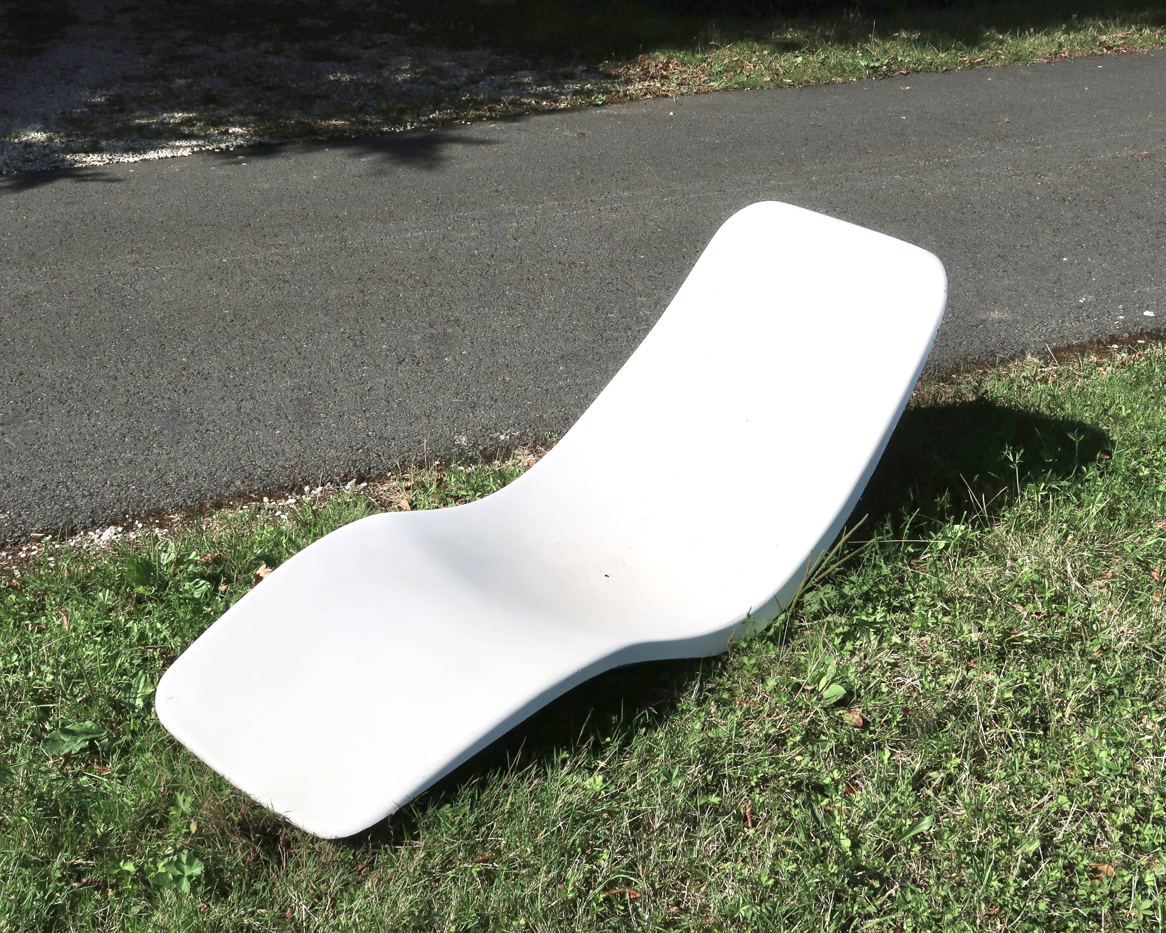 Pair of Charles Zublena fiberglass deck chairs, 1960s