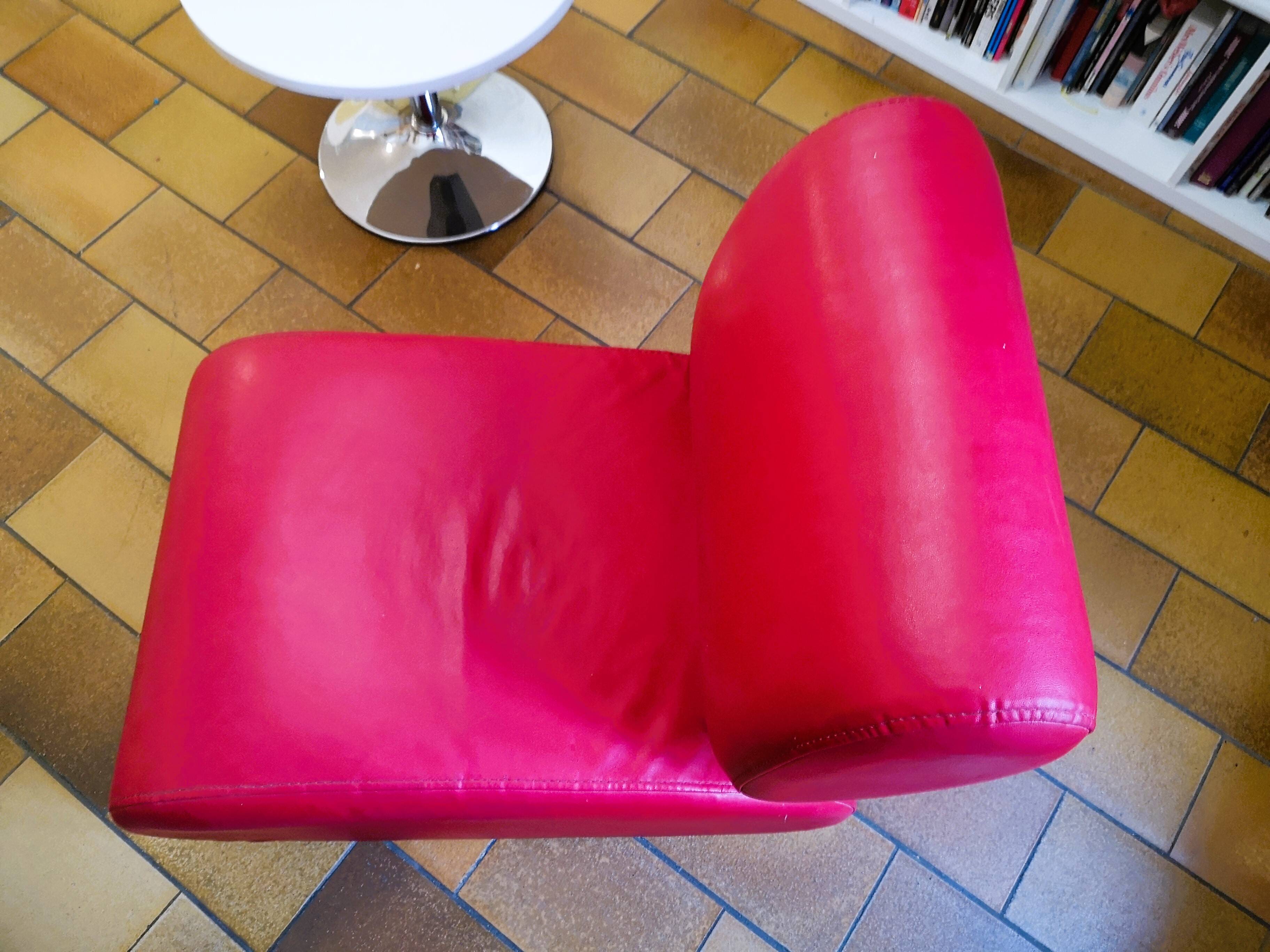 red designer armchair