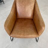 Majestic light brown leather armchair