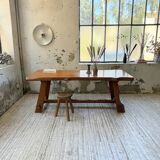 Aranjou farmhouse table in blond elm, 1950s