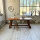 Aranjou farmhouse table in blond elm, 1950s