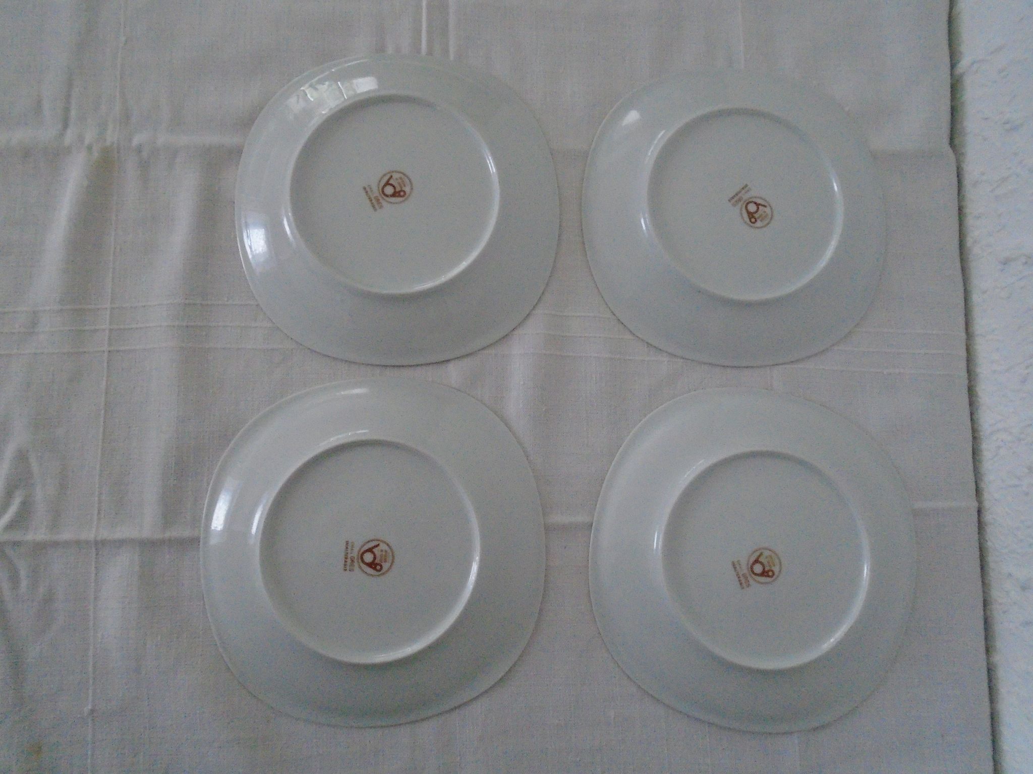 4 Flat flat enamel enamel porcelain from Sologne France 70/80 years