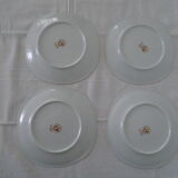 4 Flat flat enamel enamel porcelain from Sologne France 70/80 years