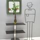 Postmodern square wall mirror with an army green beveled glass frame, Italy