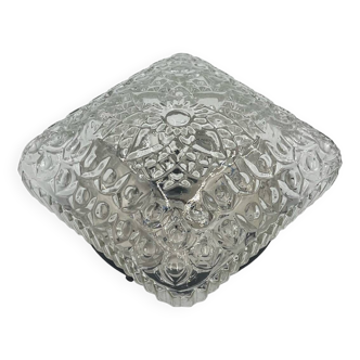 Square relief molded glass ceiling light