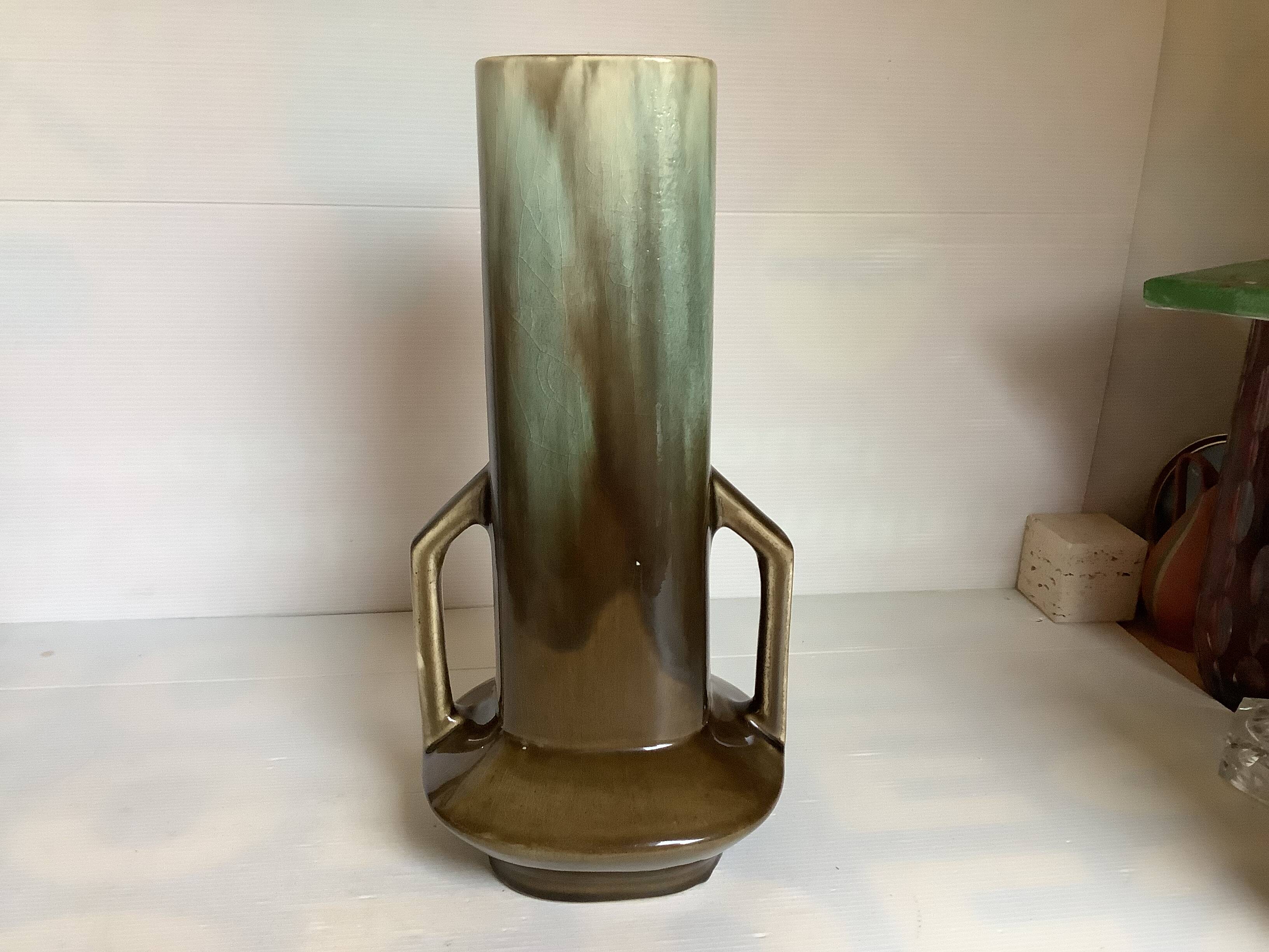 Large flamed ceramic vase Art Nouveau