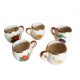 5 tasses antiques à liqueur, porcelaine fruits