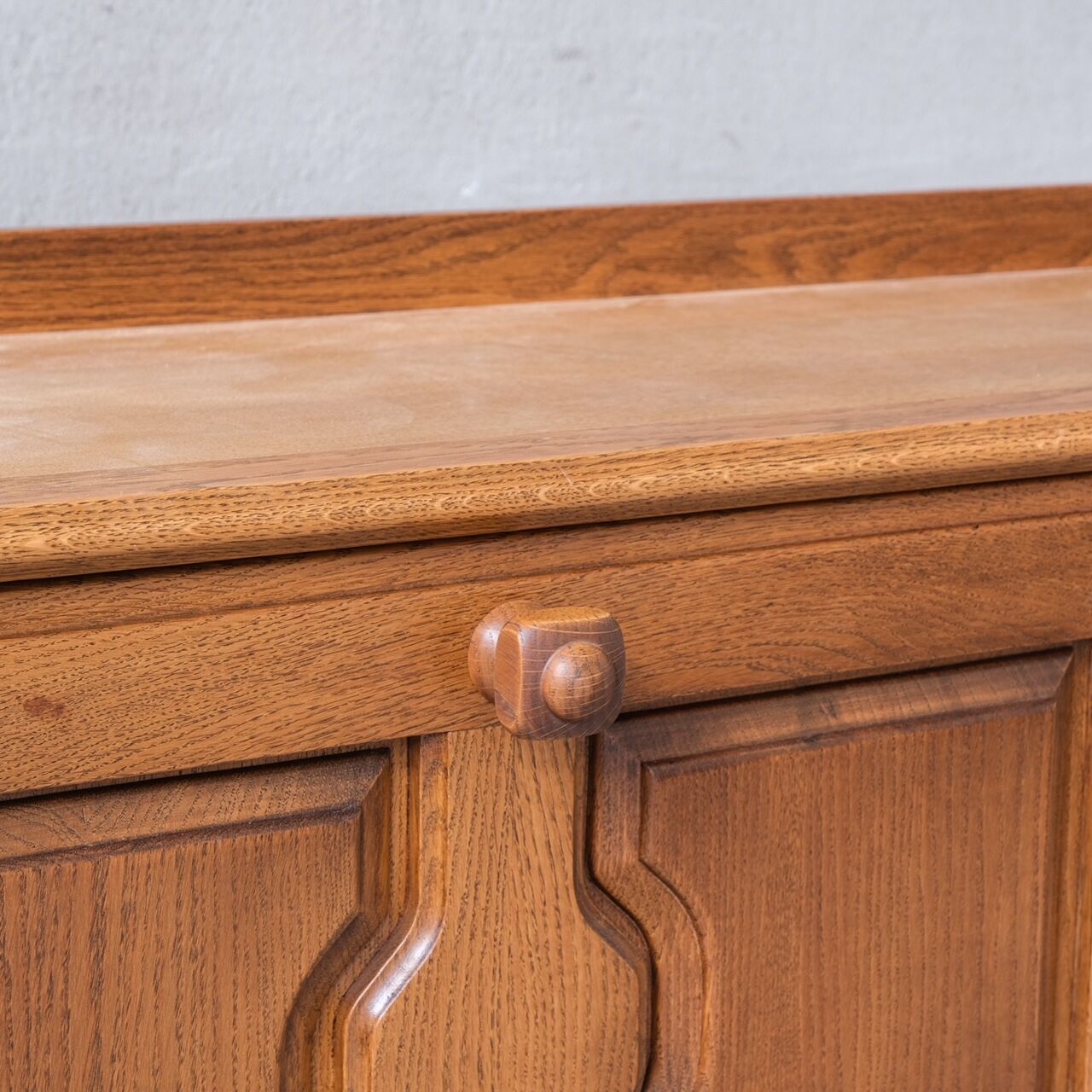 Guillerme et Chambron oak mid-century french cabinet sideboard