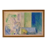 Original Swedish Oil on Canvas – “Still Life in Blue and Green”
