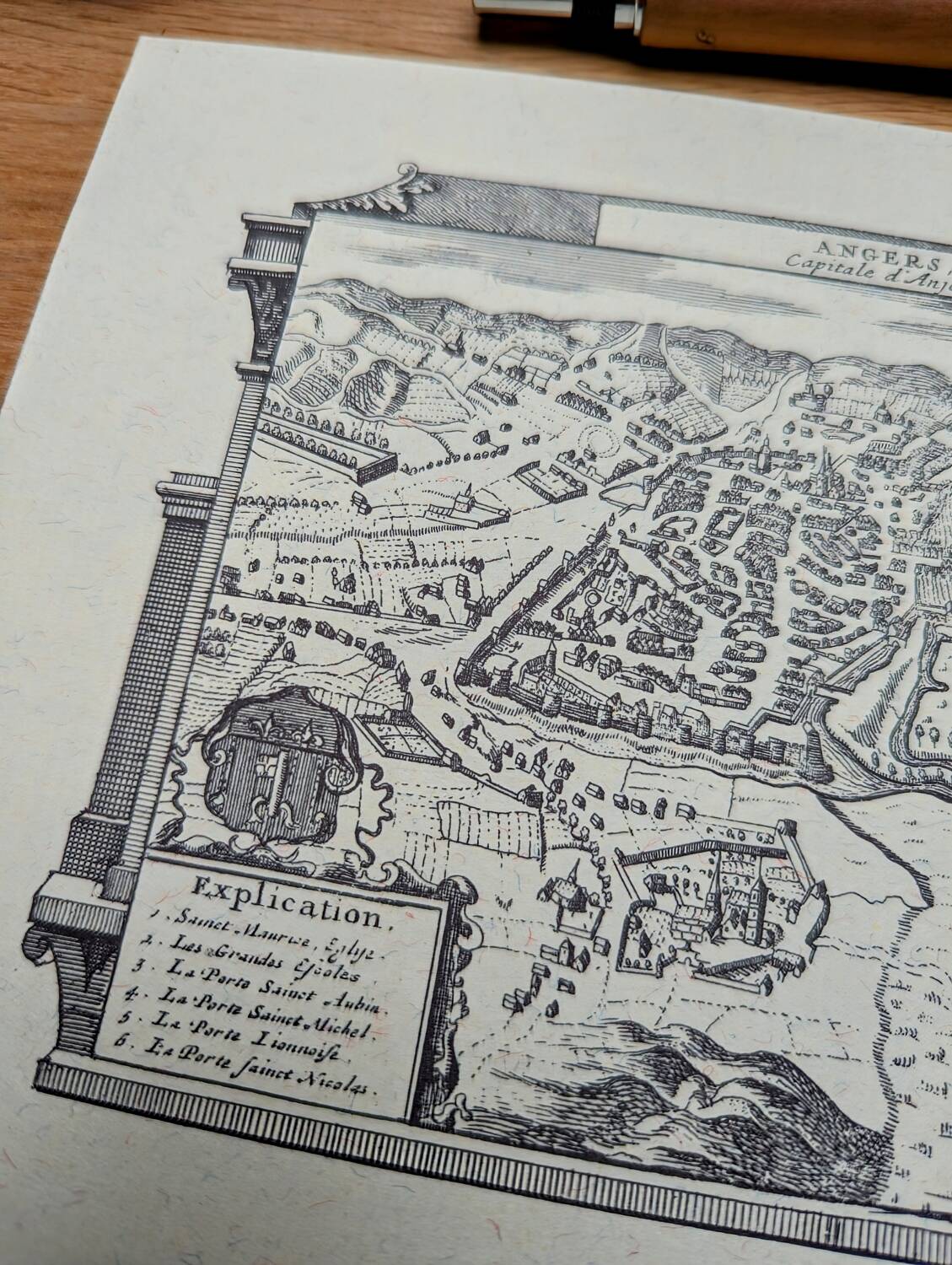 Printed in 1970, Angers, capital of Anjou.