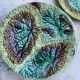 Set 8 slush plates with leaf decoration