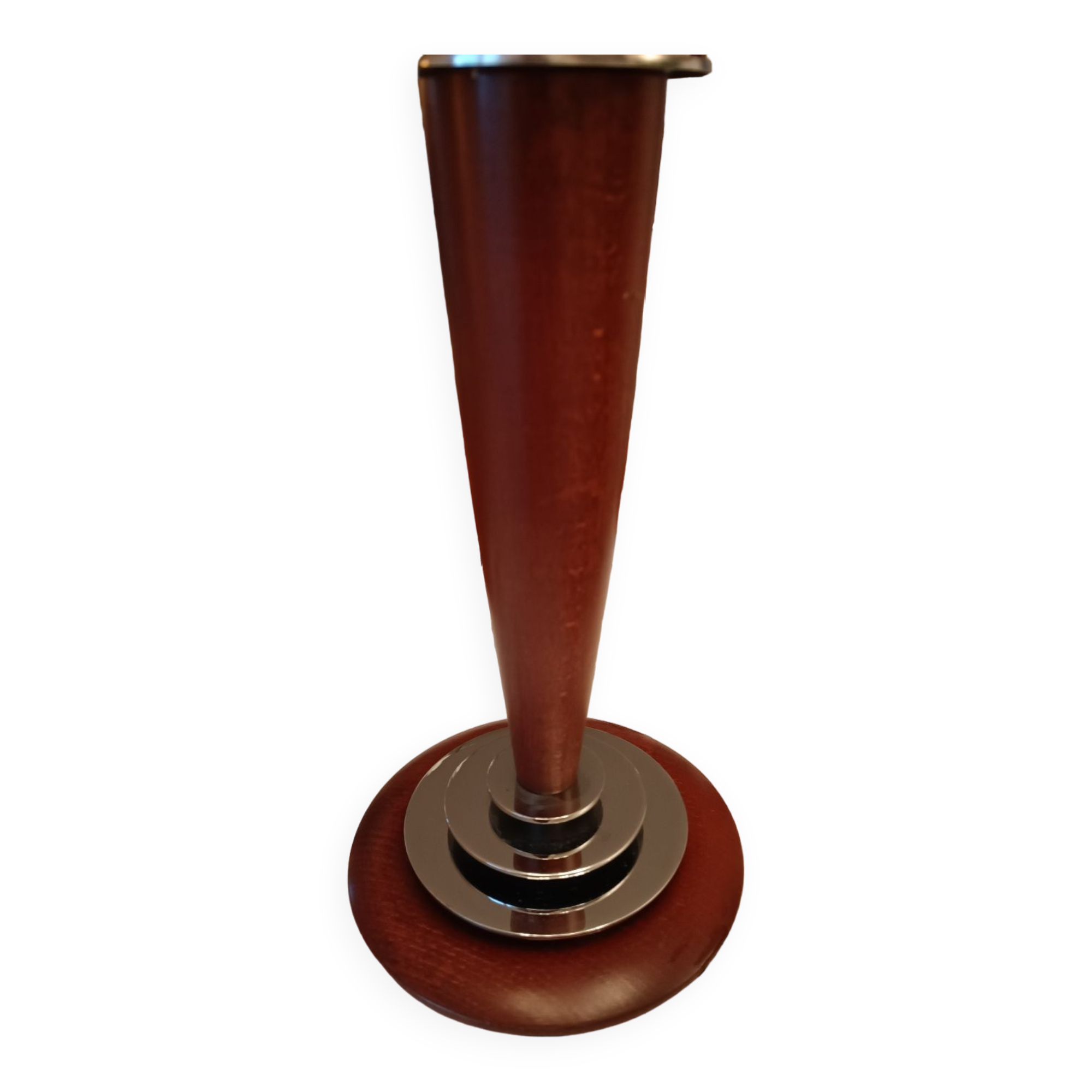Art deco mahogany desk lamp foot